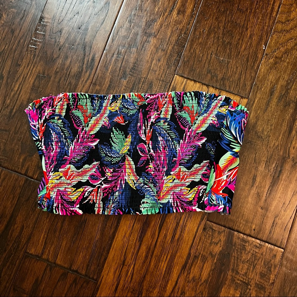 Shade & Shore scrunch longline bandeau bikini top